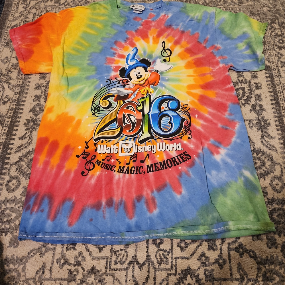 Disney Tie-Dye T-Shirt - Red, Orange, Yellow, Green, Blue